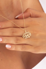 Gold Lotus Necklace