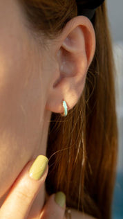 Gold Blue Earrings