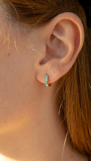 Gold Blue Earrings