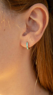 Gold Blue Earrings