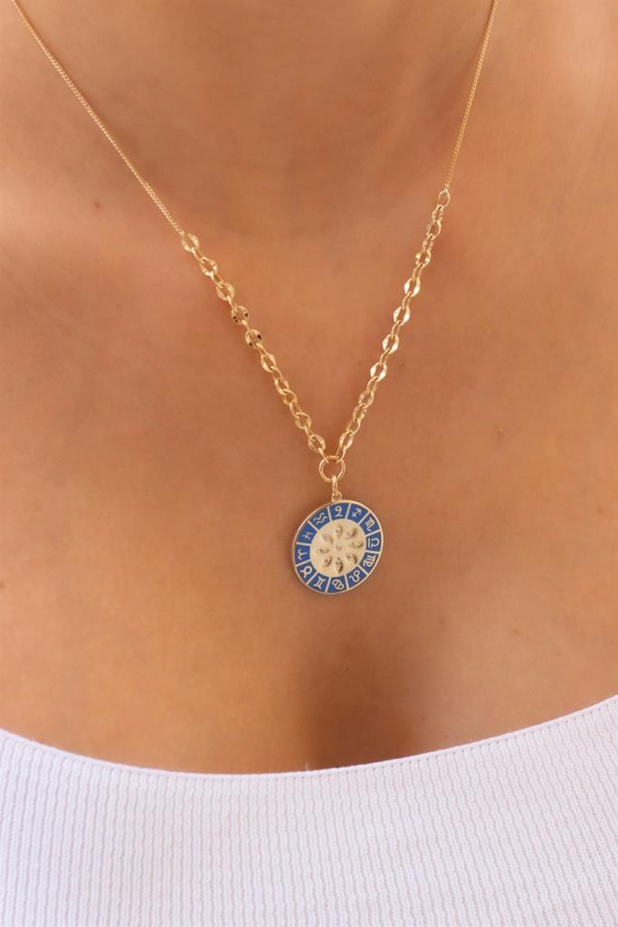 Gold Encouragement Horoscope Necklace