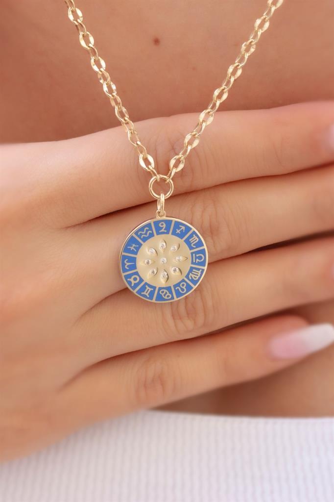 Gold Encouragement Horoscope Necklace