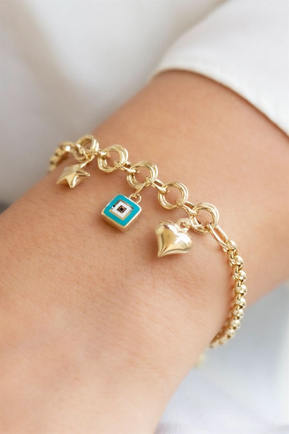 Altın Mineli Charm Bileklik