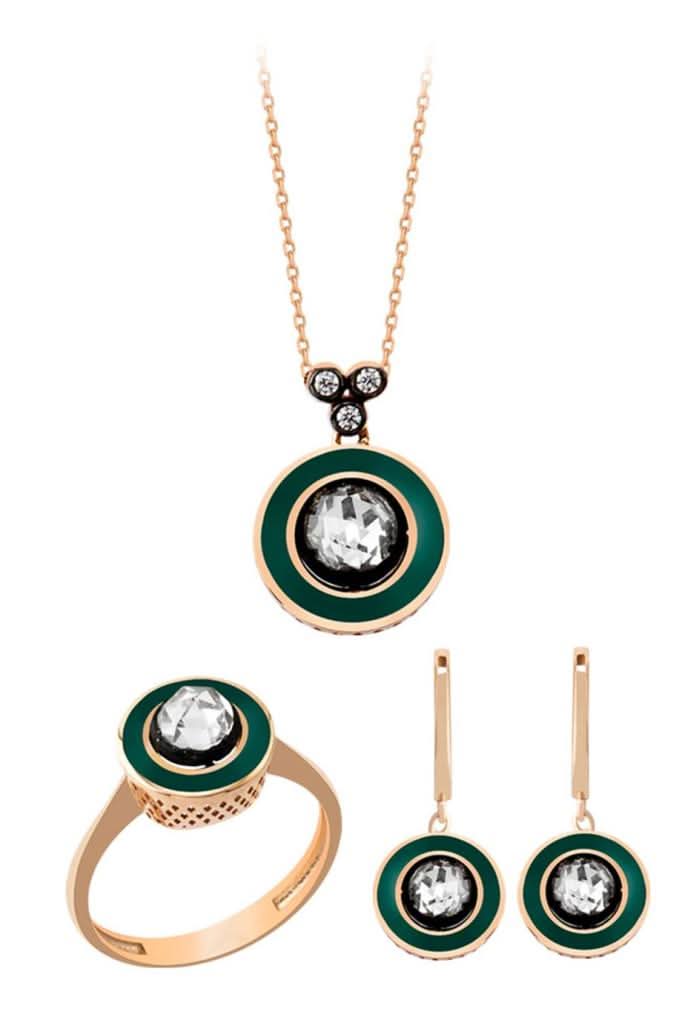 Altın Mineli Elmas Görünümlü Mini Set