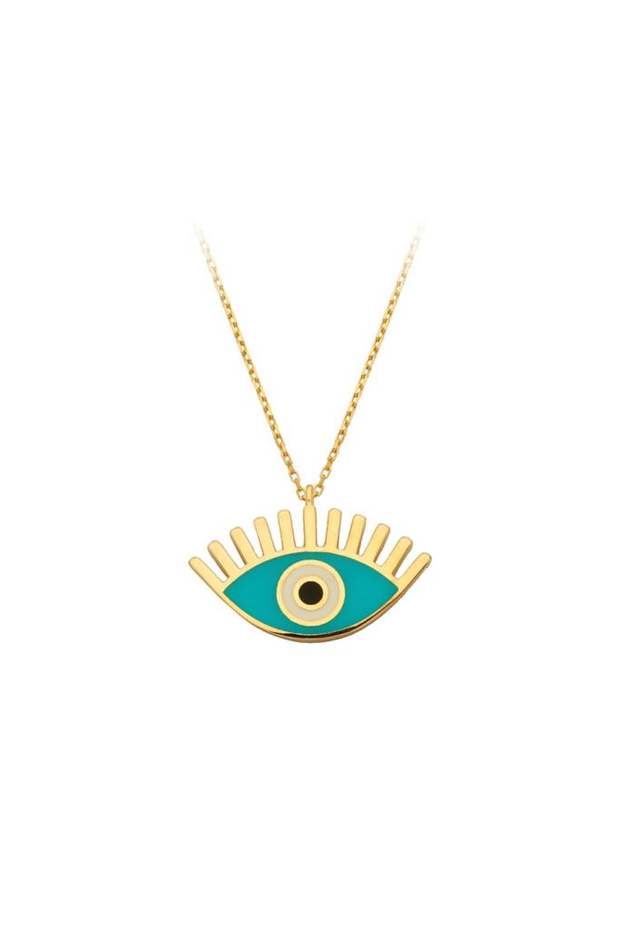 Gold Encountered Eye Necklace