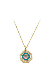 Altın Mineli Pembe Taşlı Kolye