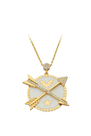 Golden Enamel Star Ok Necklace