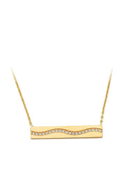 Altın Motifli Plaka Kolye