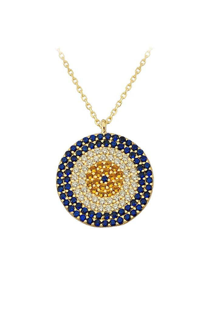 Gold Evil Eye Bead Necklace