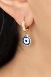 Gold Nazar Eye Earrings