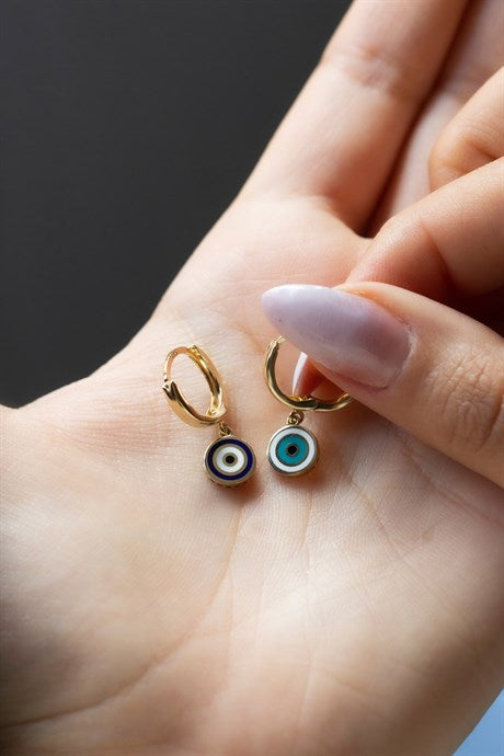 Gold Evil Eye Dangle Earrings