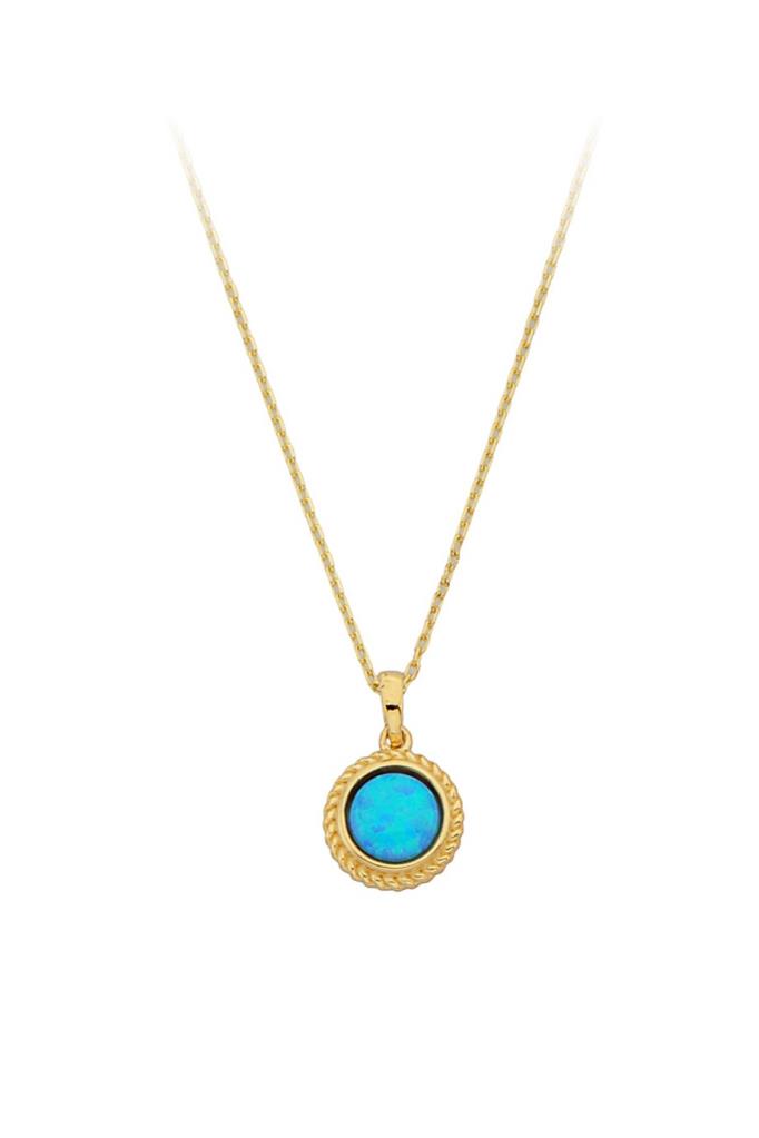 Altın Opal Taşlı Kolye
