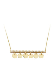 Altın Pullu Çiçek Kolye