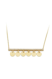 Altın Pullu Taşlı Kolye