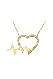 Altın Ritimli Kalp Kolye