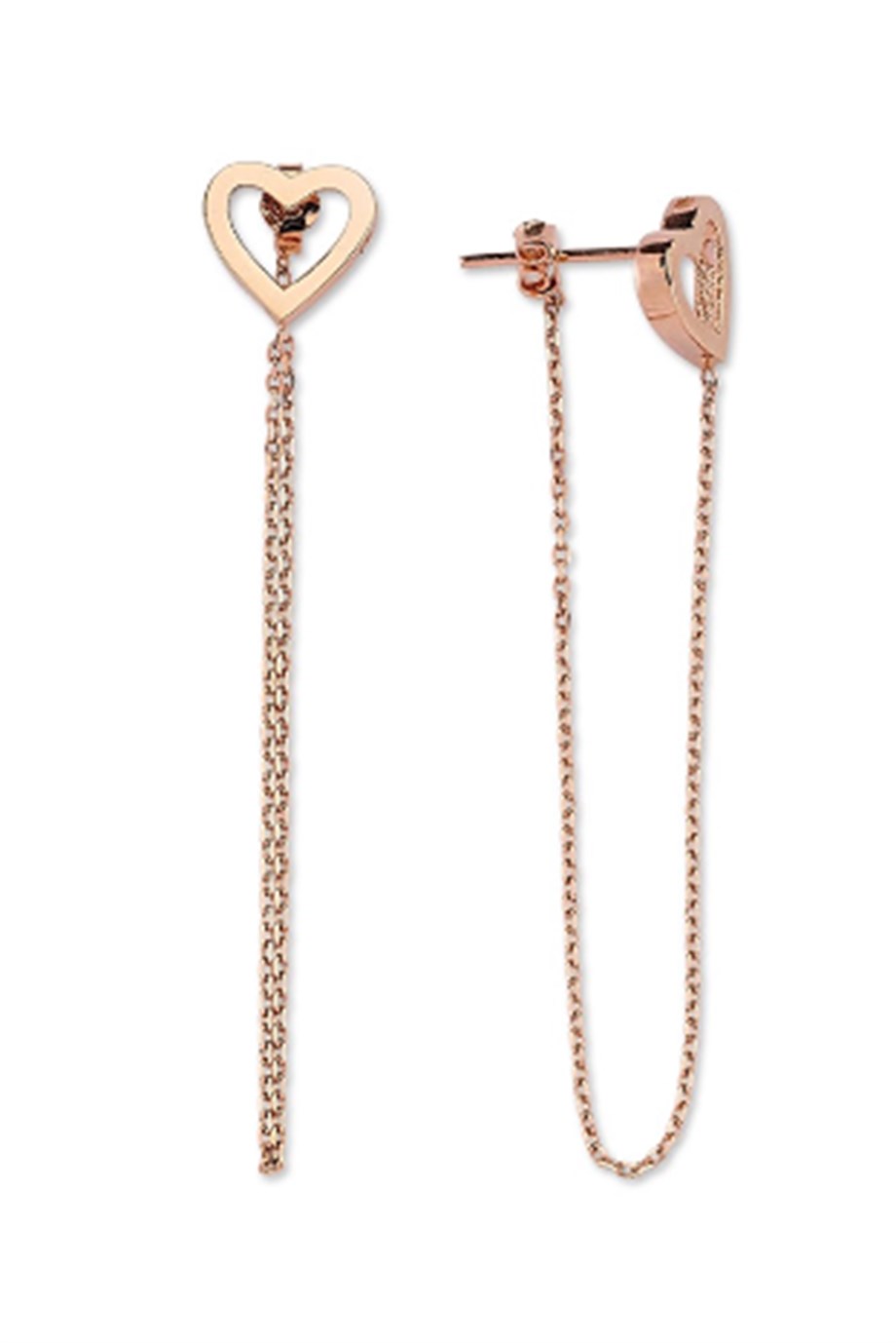 Golden Swinged Heart Earrings