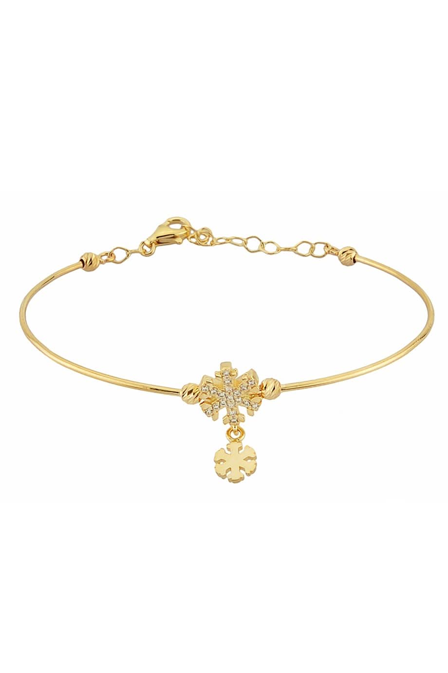 Altın Sallantılı Kar Tanesi Bilezik