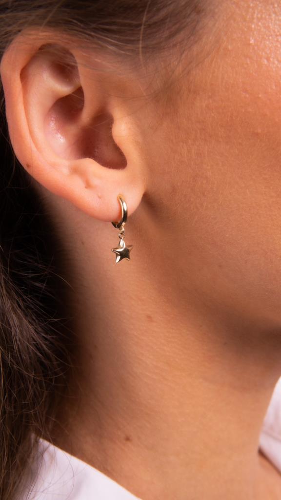 Gold Dangle Star Earrings