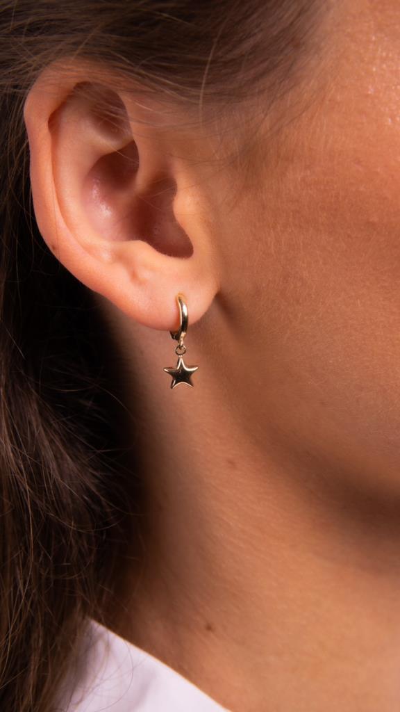 Gold Dangle Star Earrings