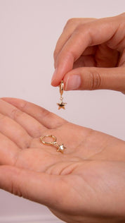 Gold Dangle Star Earrings