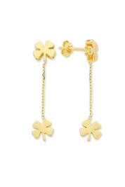 Golden Swinging Clover Earrings