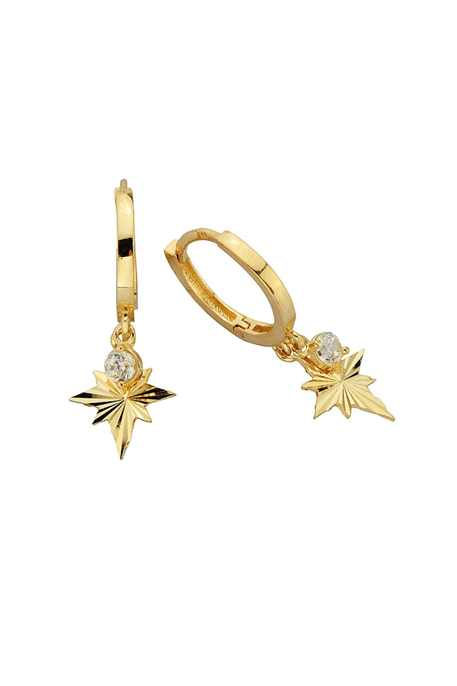 Golden Şimal Star Figure Ring Earrings