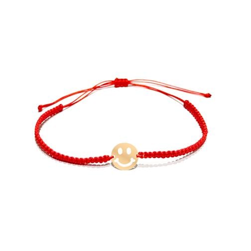 Altın Smile Taşlı İpli Bileklik