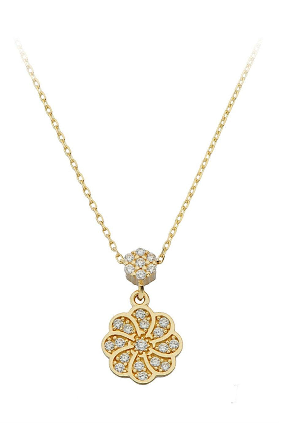 Gold Design Flower Necklace