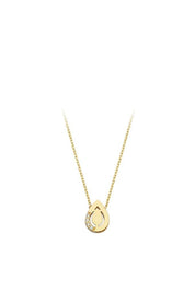 Altın Taşlı Damla Kolye