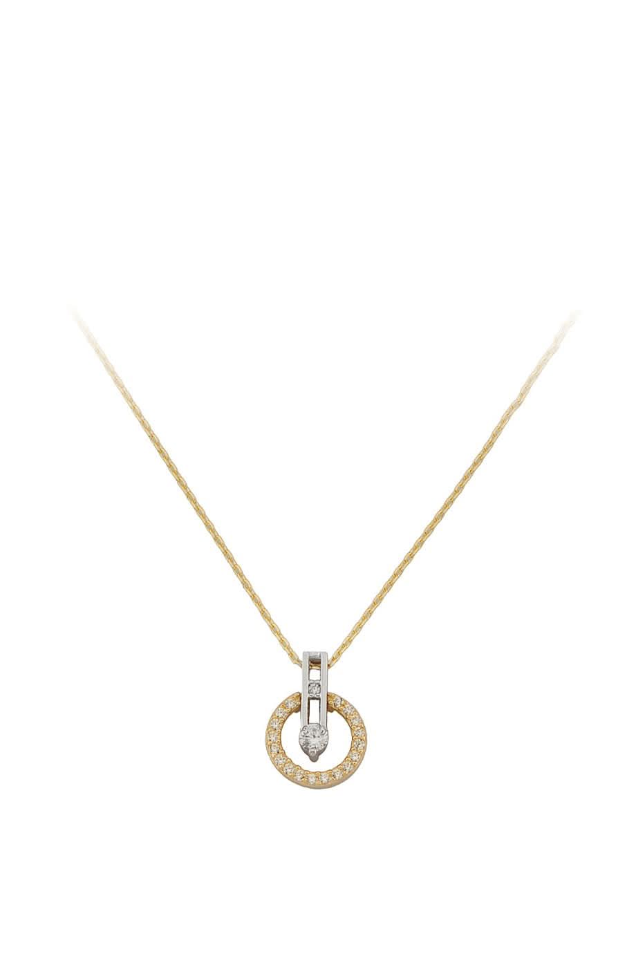 Altın Taşlı Halka Kolye