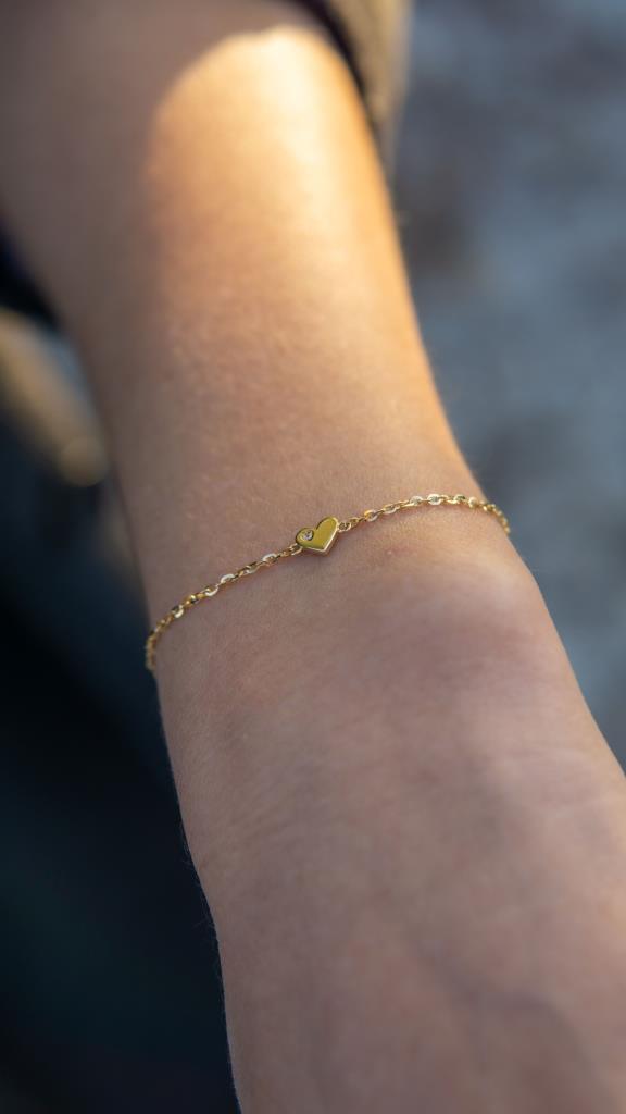 Gold Stone Heart Bracelet