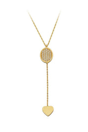 Altın Taşlı Kalp Kolye