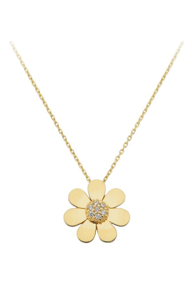 Daisy Necklace With Gold Stones