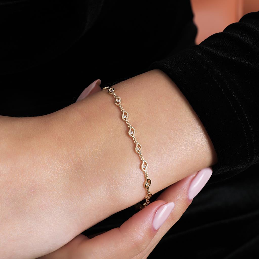 Gold Stone Design Bracelet