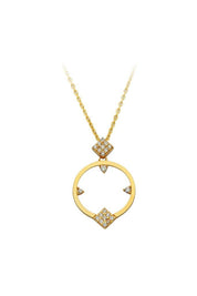 Altın Taşlı Tasarım Kolye