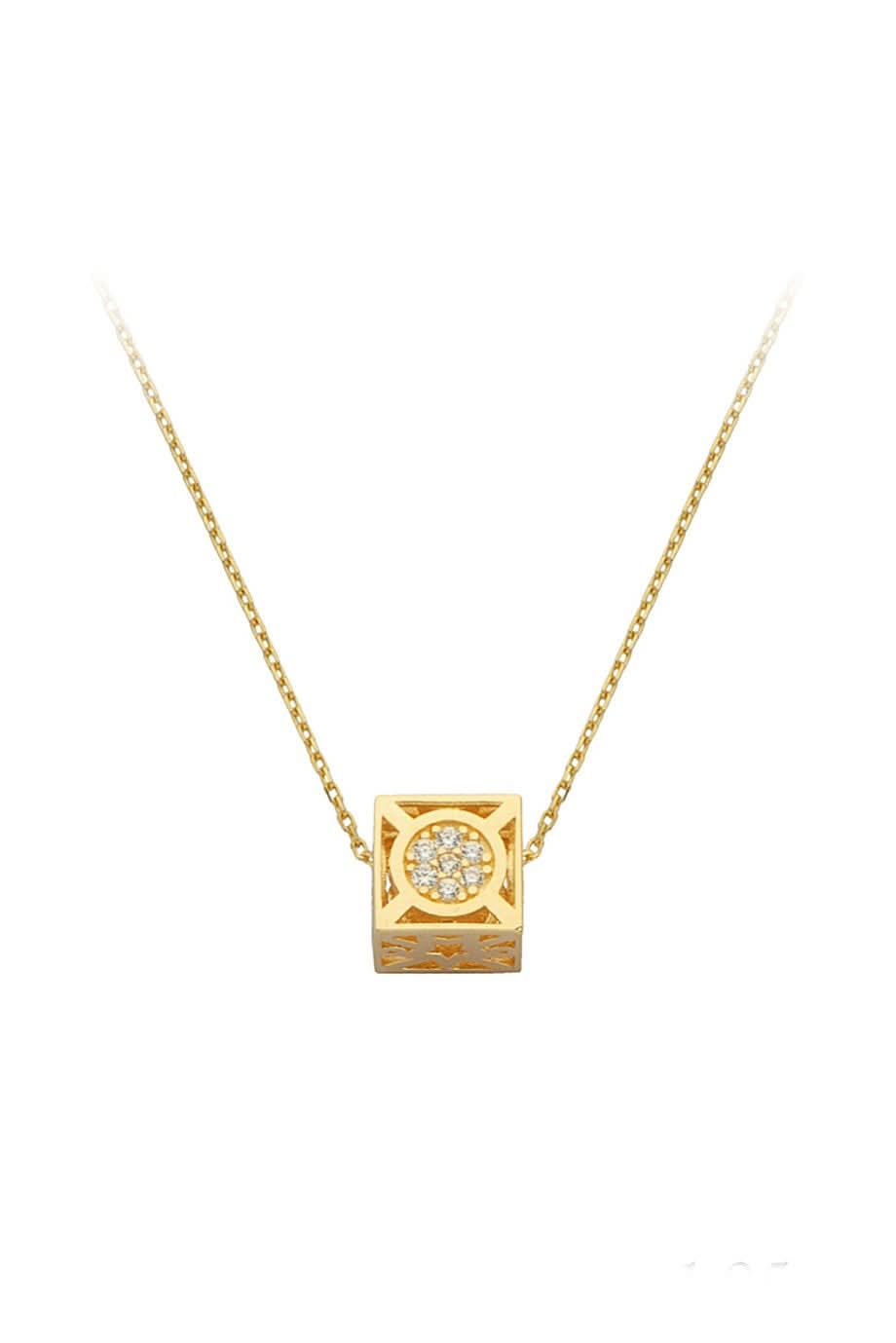 Altın Taşlı Tasarım Kolye