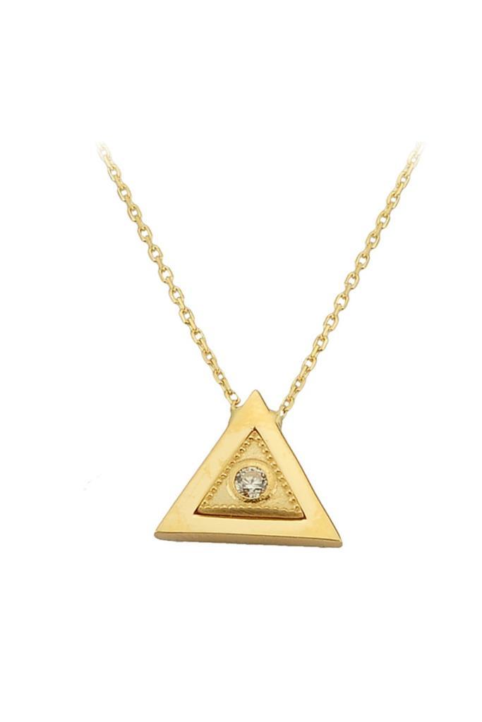 Gold Stone Triangle Necklace
