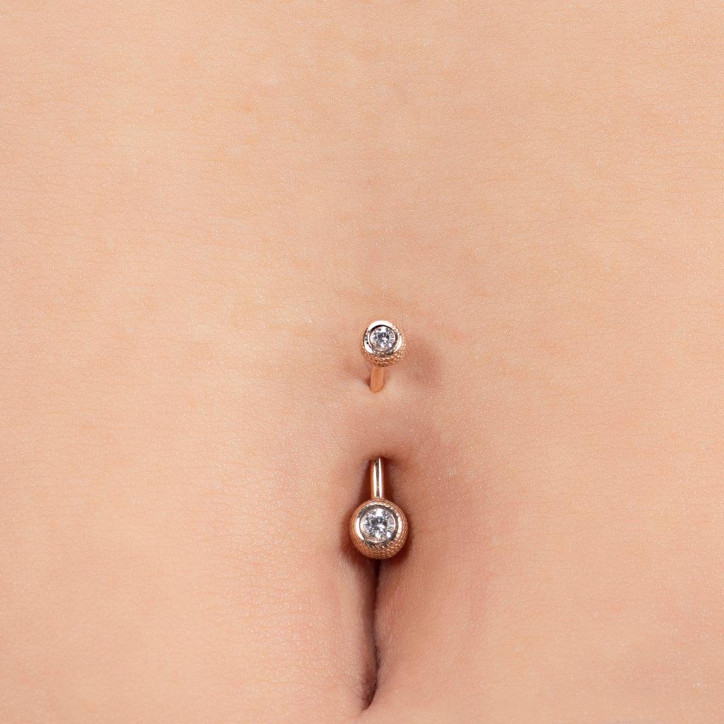 Altın Taşlı Vintage Göbek Piercing