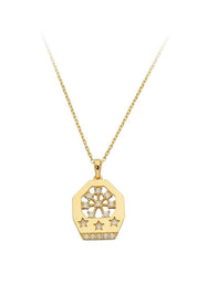 Altın Taşlı Yıldızlı Kolye