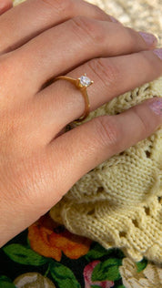 Gold Solitaire Ring