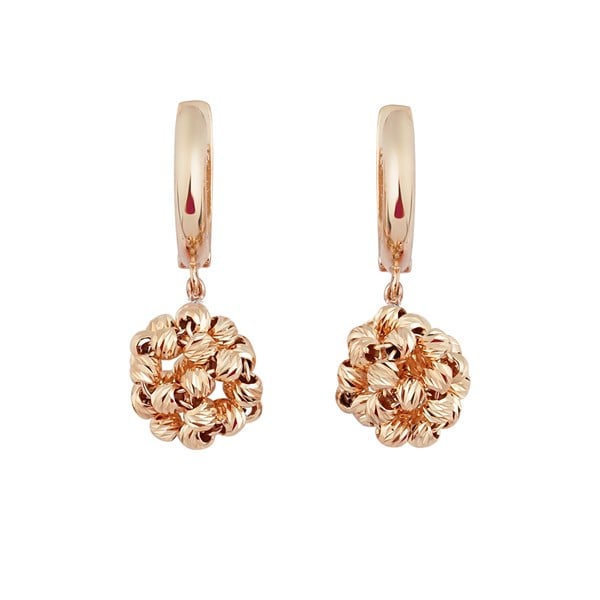 Altın Örme Top Küpe