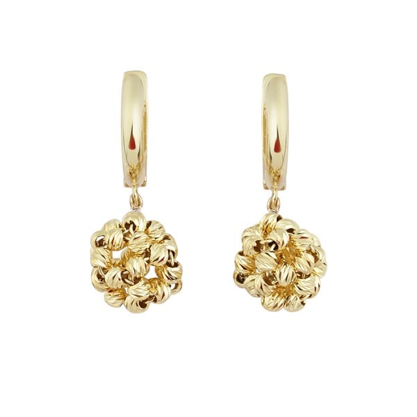 Altın Örme Top Küpe