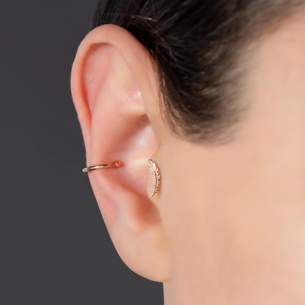 Altın Toplu Sıkıştırmalı Halka Earcuff