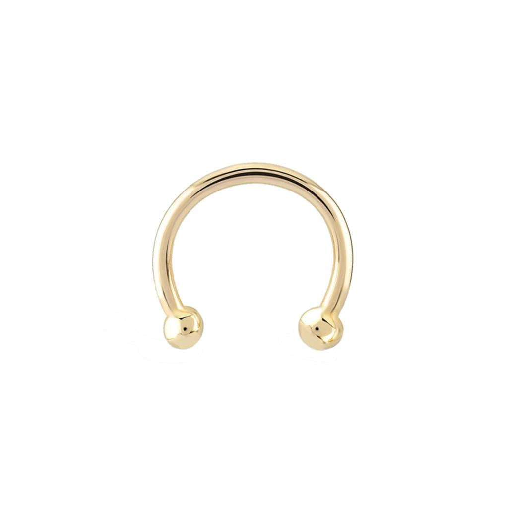 Golden Bulk Compression Ring Piercing