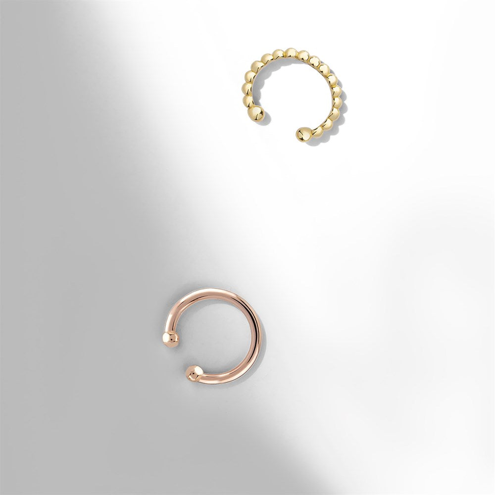 Golden Toptop Compression Ring Piercing