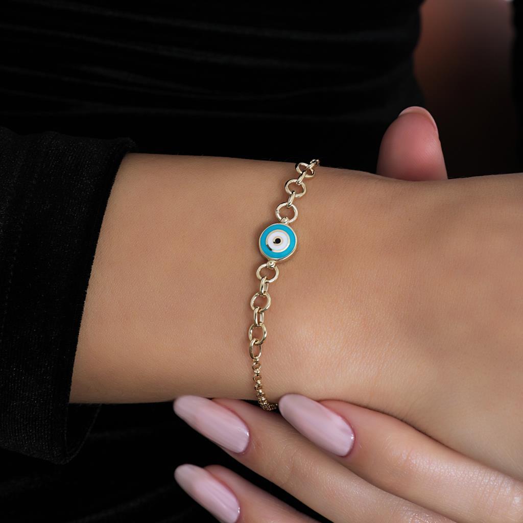 Gold Turquoise Evil Eye Bracelet