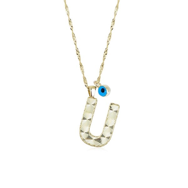 Altın U Harf Kolye
