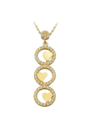 Altın Üçlü Halka Kalp Kolye