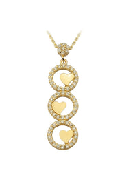 Altın Üçlü Halka Kalp Kolye