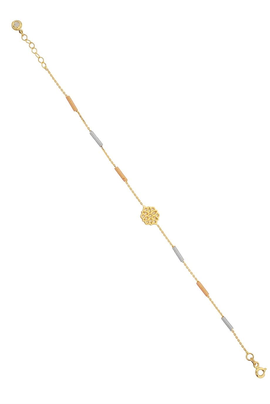 Altın Yaylı Çiçek Bileklik